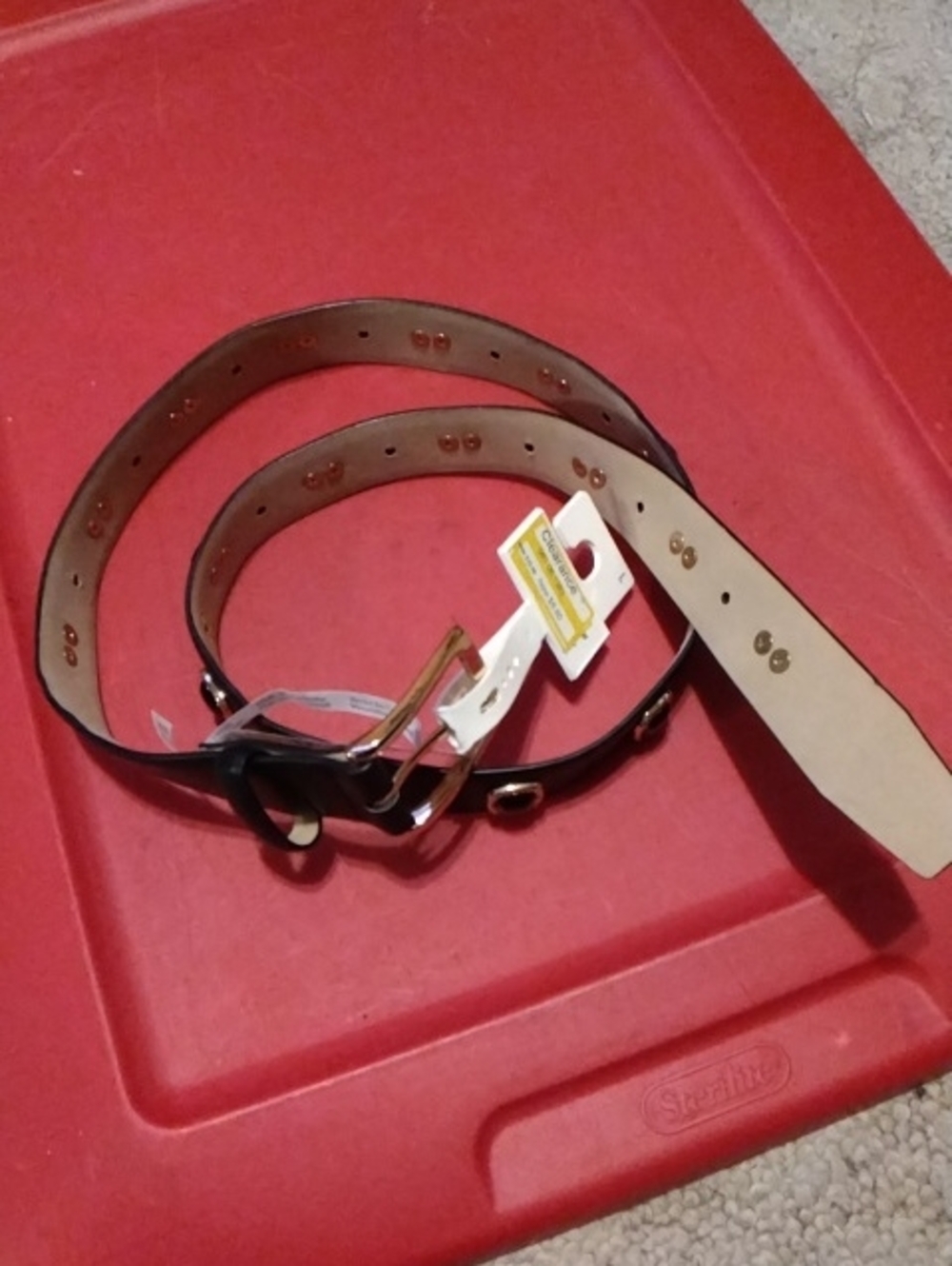 Classic Black Women's Leather Belt with Gold Buckle